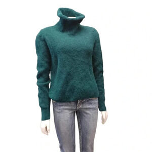 COS Alpaca Wool & Yak Fur Green Turtleneck Size  Small